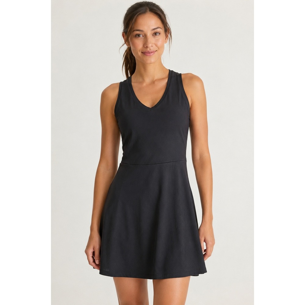 GapFit Sleeveless Athletic Dress Black V-Neck Fit & Flare XS